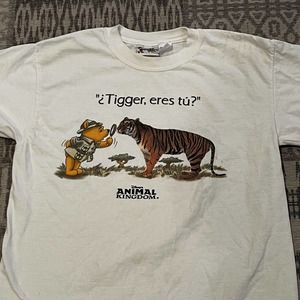 Vtg Disney Animal Kingdom T-Shirt Tigger Is That You? Spanish Winnie the Pooh S